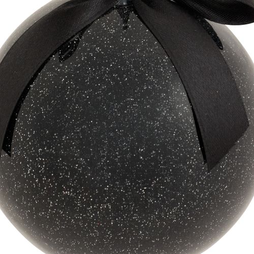 Déco Sapin Boule De Noël Noir Pailleté D 9 Cm