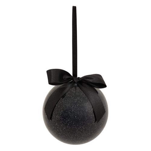 Déco Sapin Boule De Noël Noir Pailleté D 9 Cm