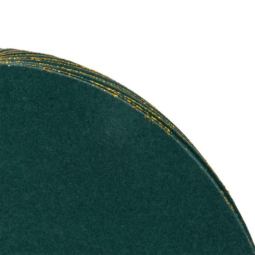 Déco De Noël Champignon En Papier Plié Vert Avec Liseré Doré H 25 Cm