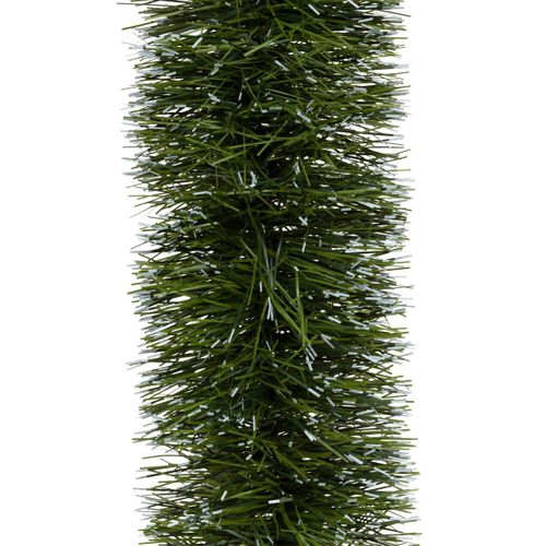 Guirlande De Noël Boa Large 20 Cm Vert Avec Bouts Blancs Longueur 2.7 Mètres