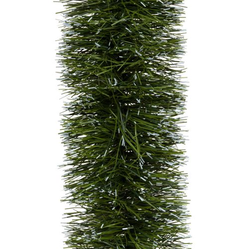 Guirlande De Noël Boa Large 20 Cm Vert Avec Bouts Blancs Longueur 2.7 Mètres