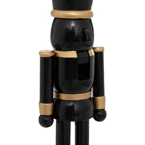 Déco De Noël Figurine Casse-noisette Noir Et Doré H 25.5 Cm
