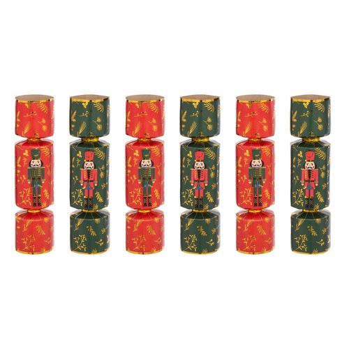 Lot De 6 Crackers Imprimés Casse-noisette - Rouge Et Vert