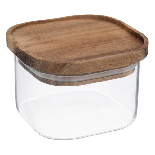 Bocal "hermet" 0,4len Verre Avec Couvercle Hermétique En Acacia