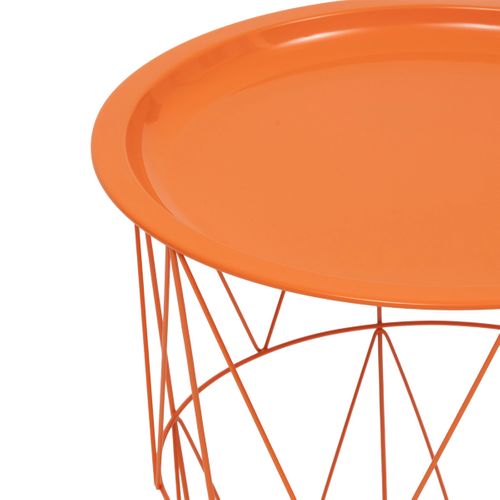 Table à Café Table D'appoint En Métal Orange D 37 Cm