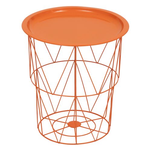 Table à Café Table D'appoint En Métal Orange D 37 Cm
