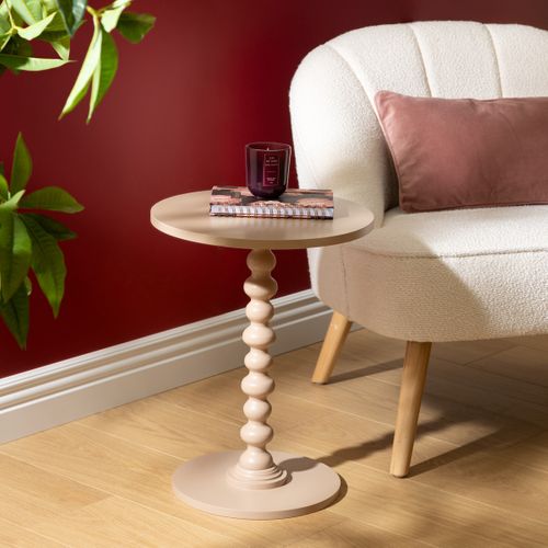 Table à Café Table D'appoint Bois Beige Noisette D 38 Cm