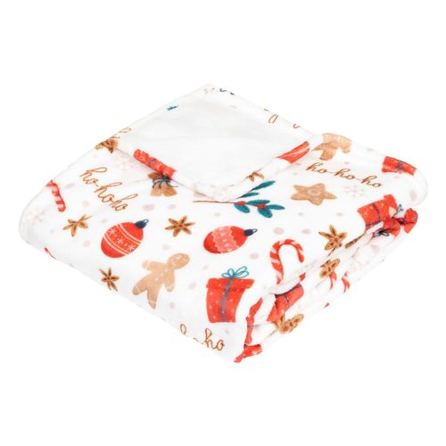 Plaid De Noël Motif Pain D'épice - 130 X 180 Cm - Rouge