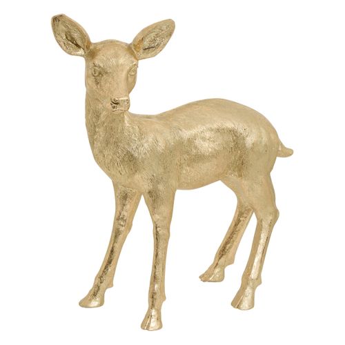 Déco De Noël Magnifique Faon Doré H 64 Cm