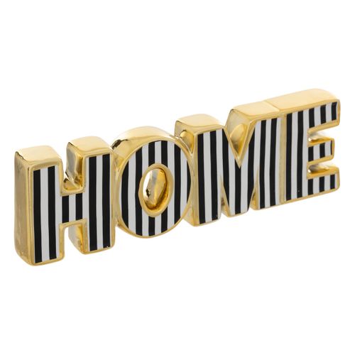 Déco De Noël Mot Home En Céramique Dorée Er Noire L 25 Cm