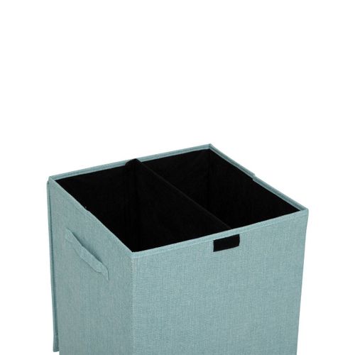 Panier à Linge Bleu Clair 74l Avec 2 Compartiments H 60 Cm