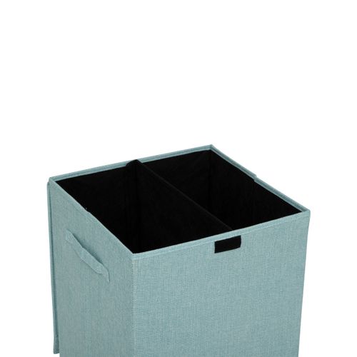 Panier à Linge Bleu Clair 74l Avec 2 Compartiments H 60 Cm