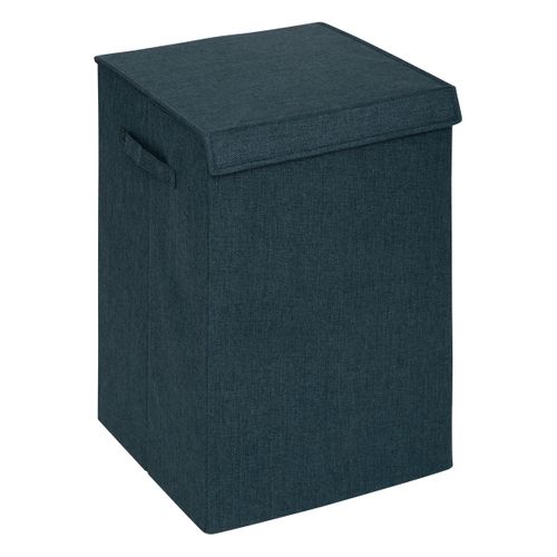 Panier à Linge Bleu Foncé 74l Avec 2 Compartiments H 60 Cm