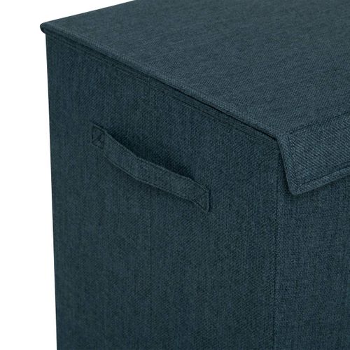 Panier à Linge Bleu Foncé 74l Avec 2 Compartiments H 60 Cm