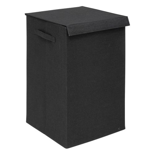 Panier à Linge Noir 74l Avec 2 Compartiments H 60 Cm