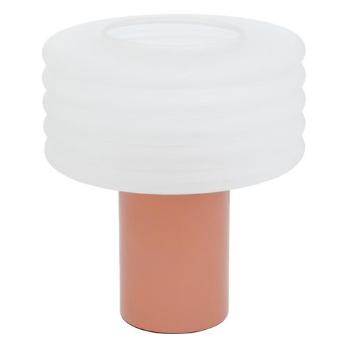 Lampe à Poser En Verre "asti" 36cm Rose