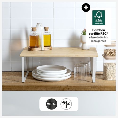 Étagère De Rangement "ordera" En Bambou Beige 50x30cm