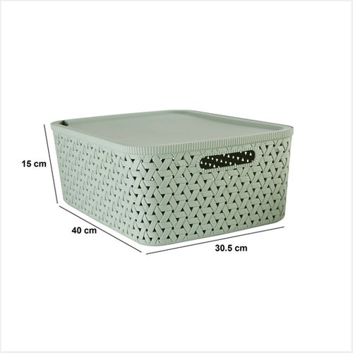 Panier "tressy" En Plastique Sauge 15l