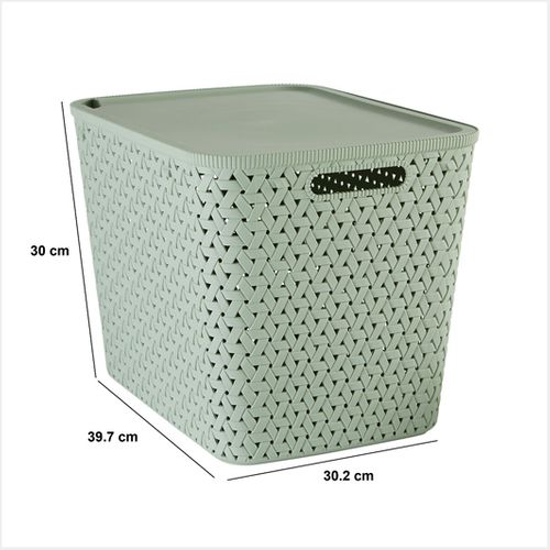 Panier "tressy" En Plastique Sauge 28l