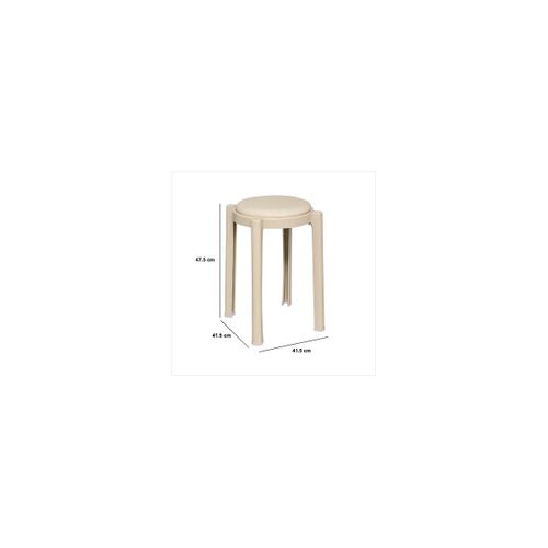 Tabouret Empilable En Polypropylène Beige D 41.5 Cm