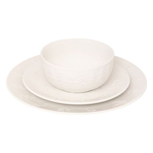 Service Vaisselle 18 Pièces Sapin - Blanc
