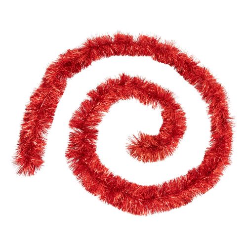 Guirlande De Noël Boa Large 20 Cm Rouge Longueur 5 Mètres