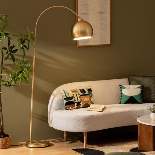 Lampadaire Arche "floris" Doré H177cm