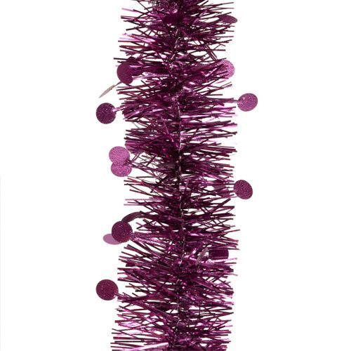 Guirlande De Noël Large 10 Cm Violet Avec Pastilles Longueur 2 Mètres