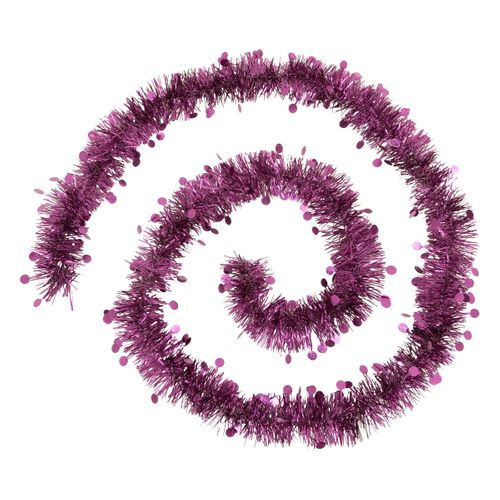 Guirlande De Noël Large 10 Cm Violet Avec Pastilles Longueur 2 Mètres