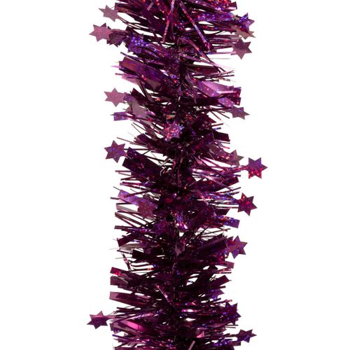 Guirlande De Noël Large 10 Cm Avec Étoiles Laser Violet Longueur 2 Mètres