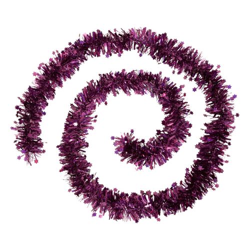 Guirlande De Noël Large 10 Cm Avec Étoiles Laser Violet Longueur 2 Mètres