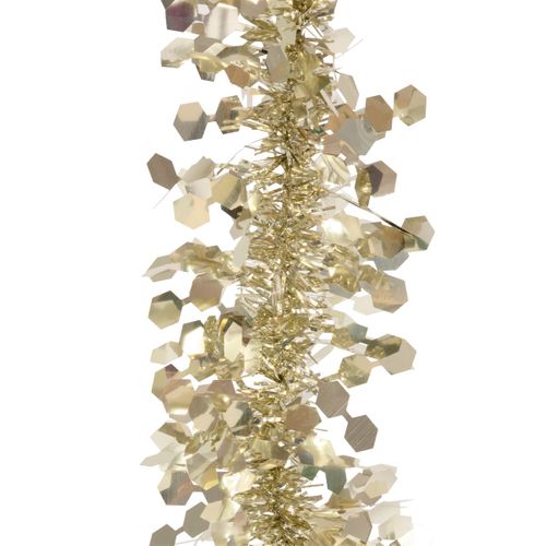 Guirlande De Noël Large 10 Cm Doré Déco Hexagones  Longueur 2 Mètres