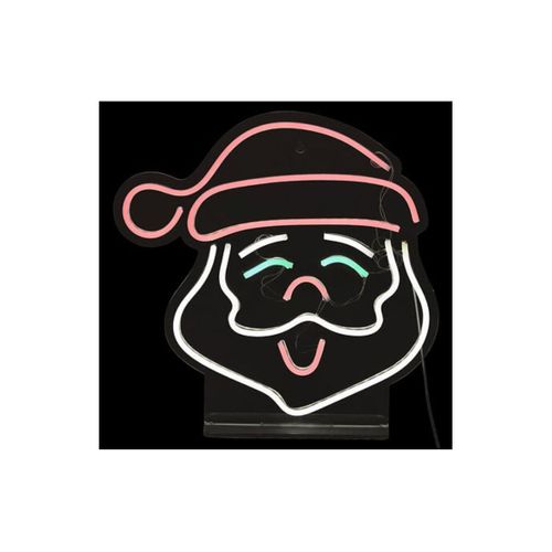 Déco Lumineuse à Poser Néon LED Tête De Père Noël H 35 Cm