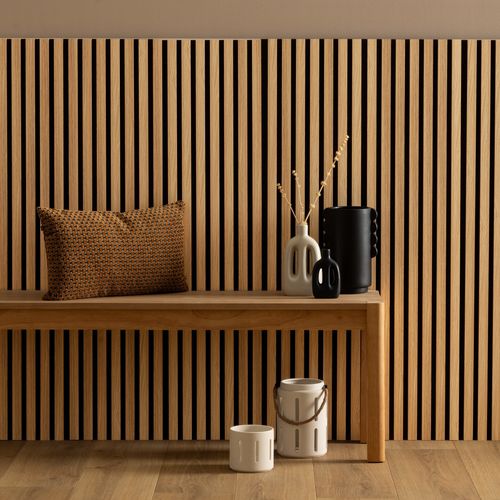 Panneau mural déco 120x60 cm COLVA Naturel/Noir