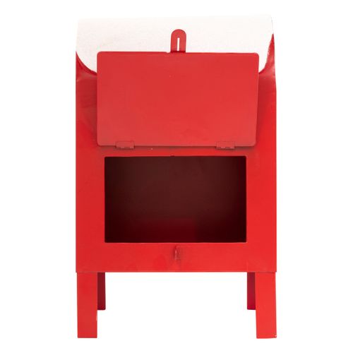 Boîte Aux Lettres Père Noël En Métal Rouge Imprimé H 34 Cm