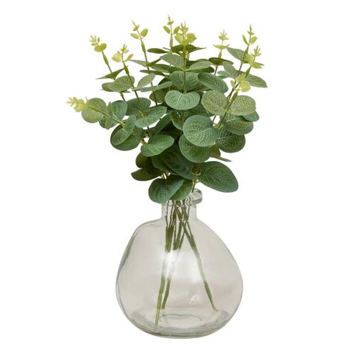 Composition Eucalyptus Artificiel et Vase "urice" 35cm Vert