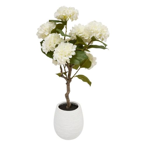 Hortensia Artificielle En Pot "mika" 100cm Blanc