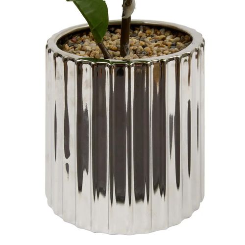 Ficus Artificiel En Pot "sky" 54cm Vert et Argent