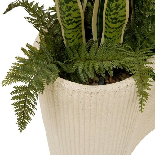 Sansevieria Artificielle En Pot "sky" 163m Vert et Beige