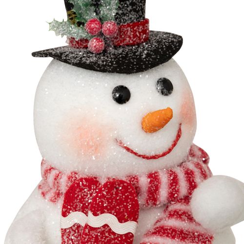 Déco De Noël Bonhomme De Neige Avec Chapeau Et Écharpe H 23 Cm