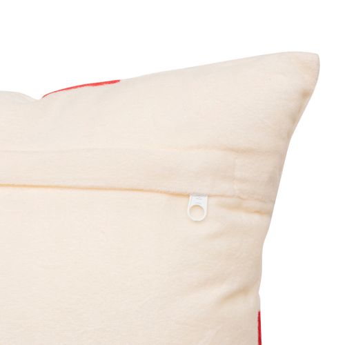 Coussin De Noël Blanc Nœud Rouge Façon Paquet Cadeau 30 X 50 Cm