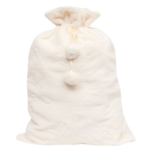 Grande Hotte De Noël En Fourrure Blanc Cassé 50 X 70 Cm