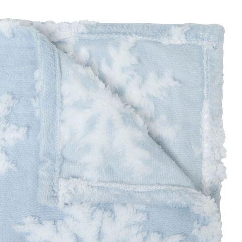 Plaid De Noël Motifs Flocons - 130 X 180 Cm - Bleu