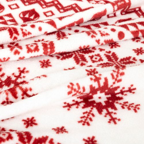Plaid De Noël Motif Scandinave - 130 X 180 Cm - Rouge