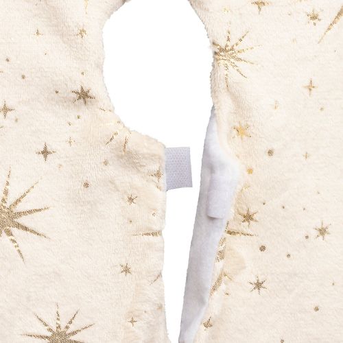 Déco De Noël Tapis Pour Pied De Sapin Ivoire Motif Étoiles Dorées D 90 Cm