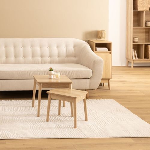 Ensemble De 2 Tables à Café Gigognes Effet Bois Naturel Abana - Beige