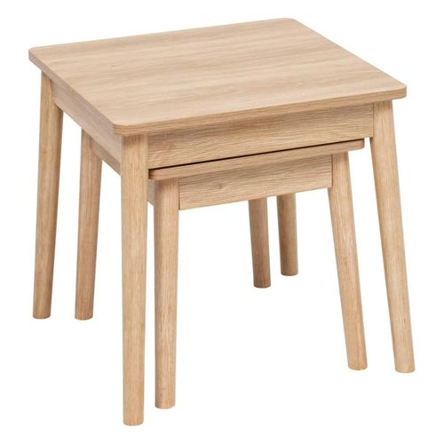 Ensemble De 2 Tables à Café Gigognes Effet Bois Naturel Abana - Beige