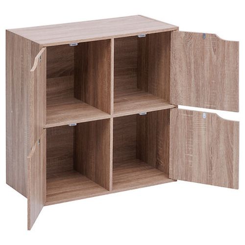 Etagère 4 Cases Effet Bois Mix'n Door - Beige