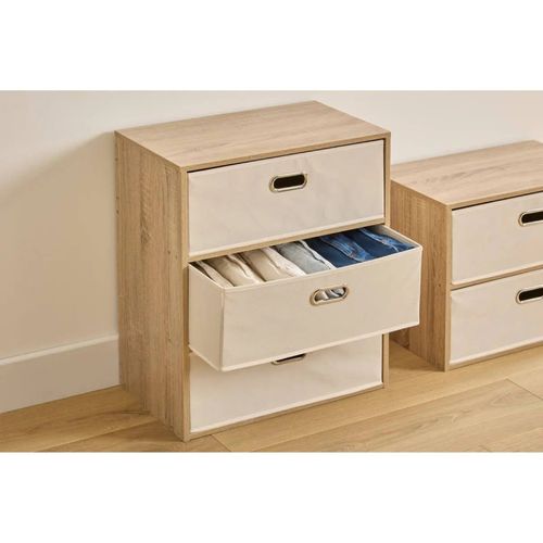Commode 3 Tiroirs Tissu Beige Dress Up 5five