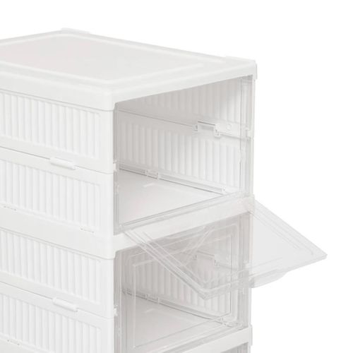 Range-chaussures Fold'n Box 6 Paires Blanc